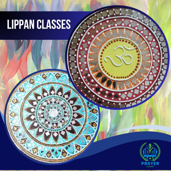 Student creating traditional Lippan art during an online class