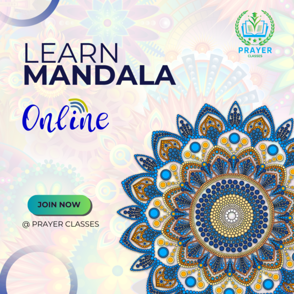 Student drawing an intricate mandala pattern during an online art class